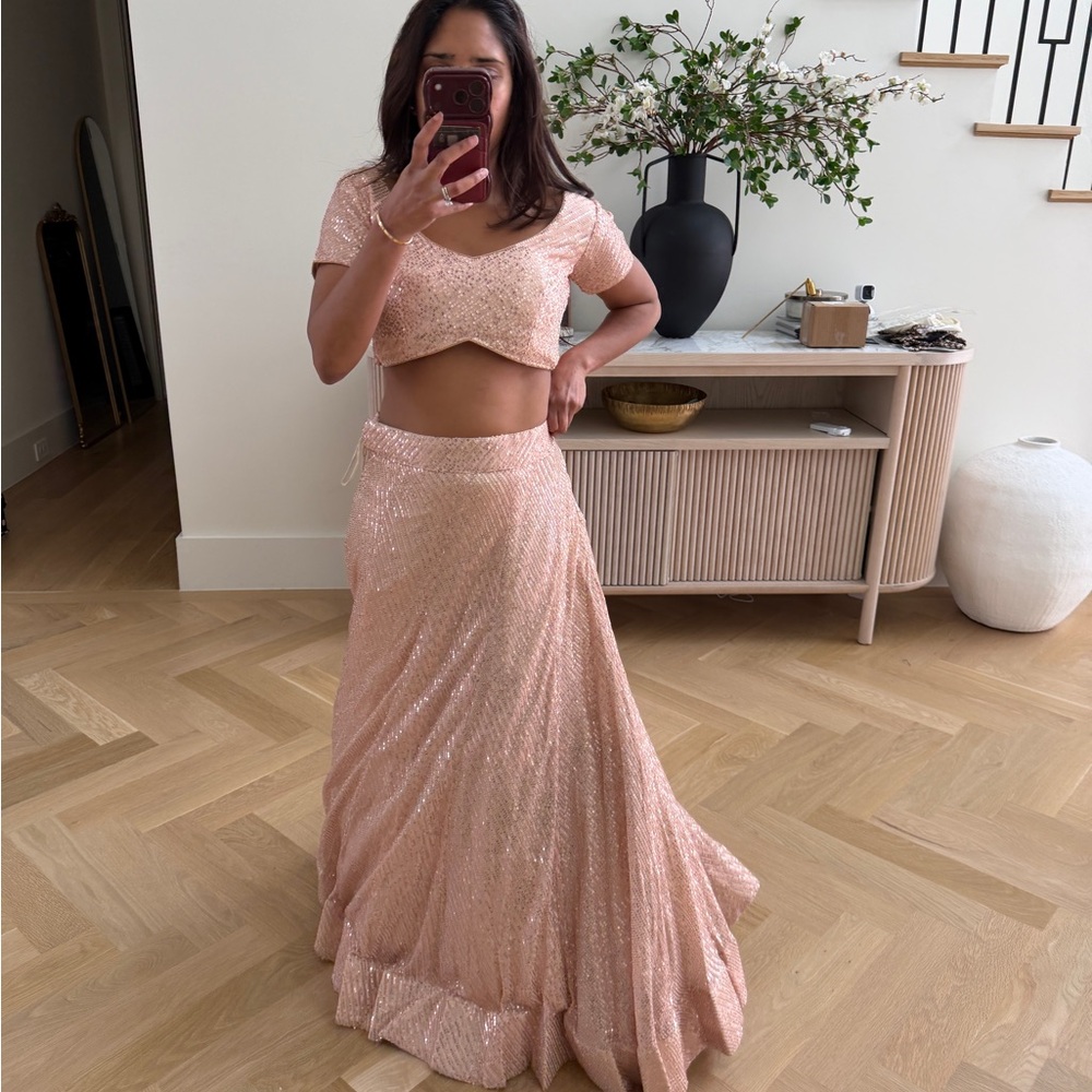 Pink sequin lehenga